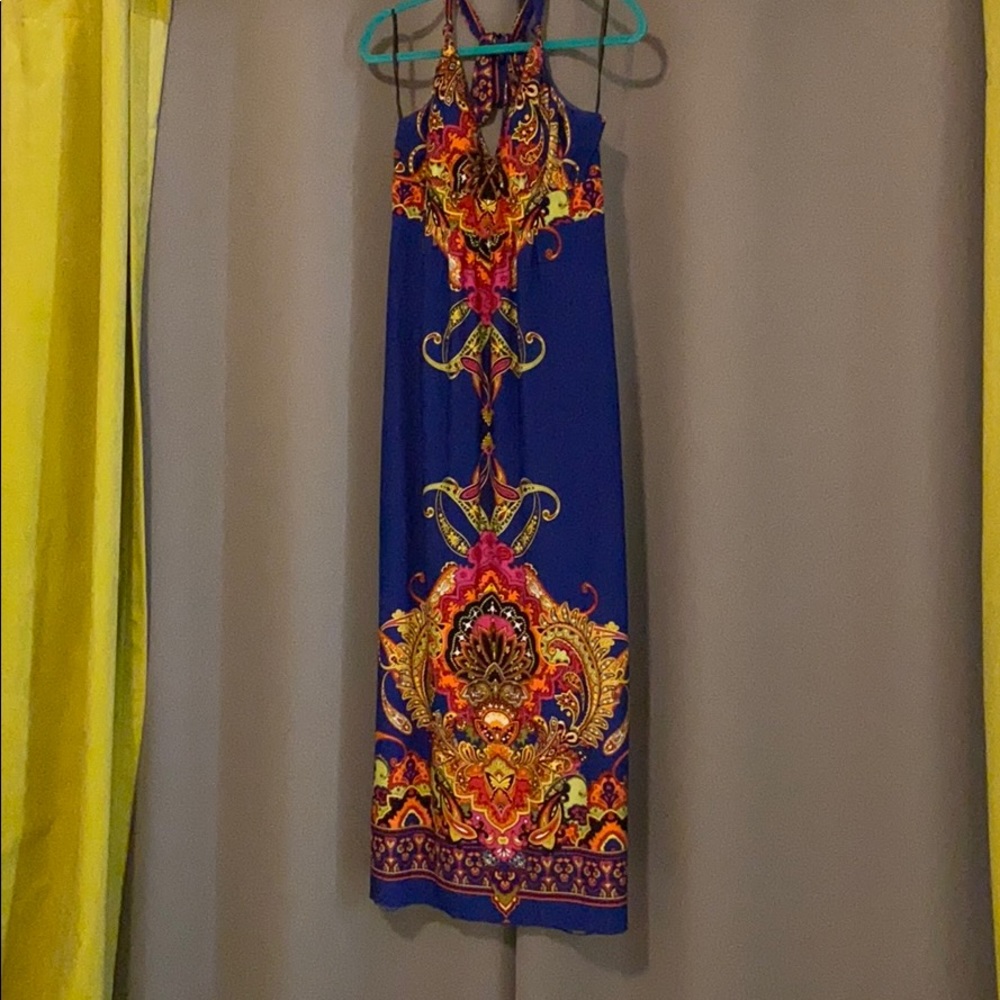 WOW Colorful Halter Maxi Dress